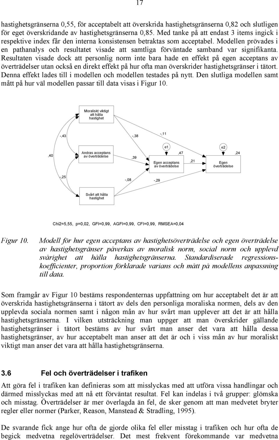 Modellen prövades i en pathanalys och resultatet visade att samtliga förväntade samband var signifikanta.