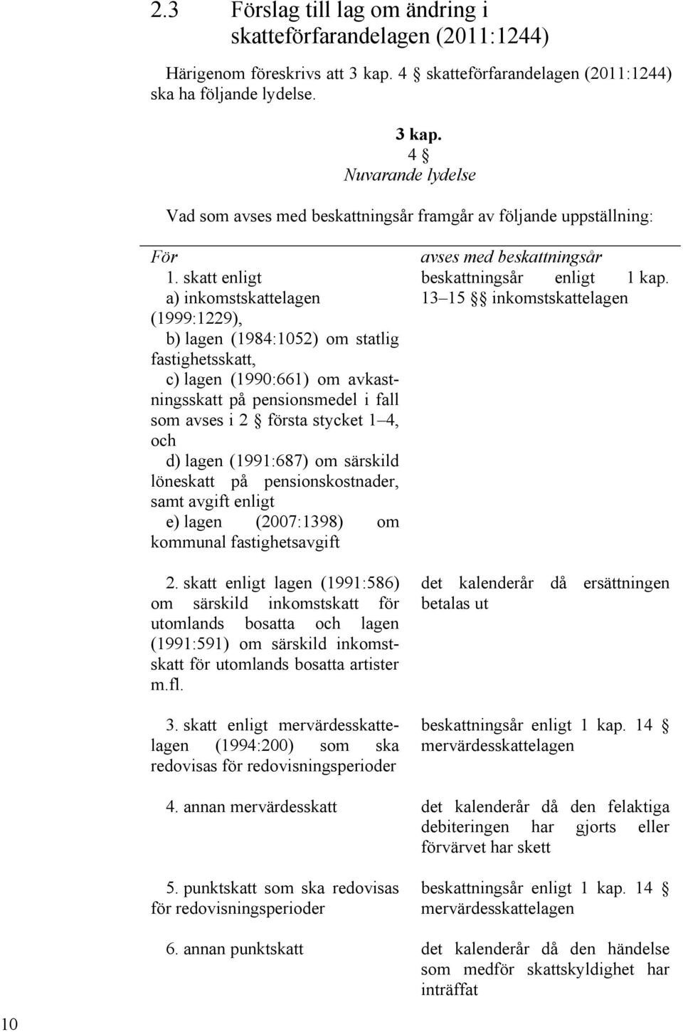 d) lagen (1991:687) om särskild löneskatt på pensionskostnader, samt avgift enligt e) lagen (2007:1398) om kommunal fastighetsavgift 2.