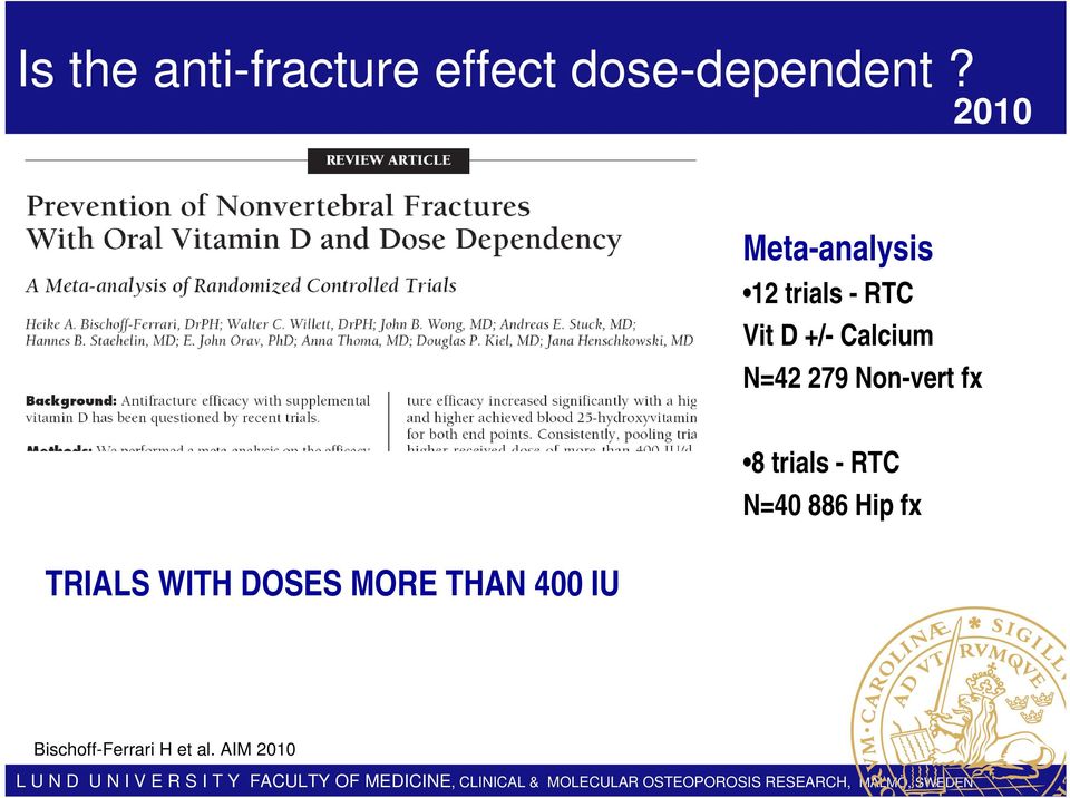 N=42 279 Non-vert fx TRIALS WITH DOSES MORE THAN 400