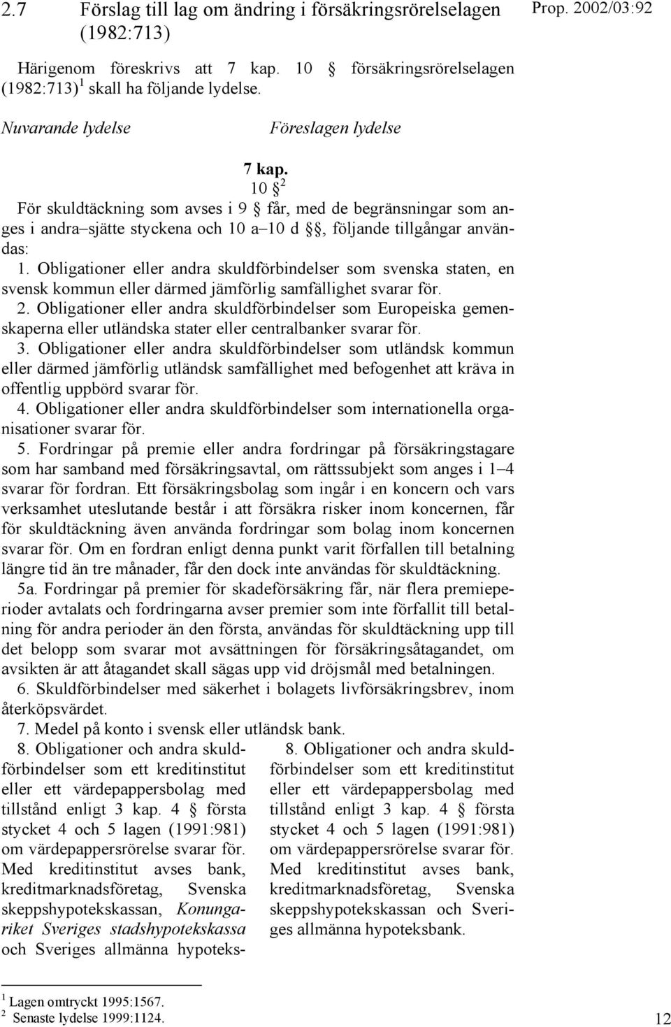 Obligationer eller andra skuldförbindelser som svenska staten, en svensk kommun eller därmed jämförlig samfällighet svarar för. 2.