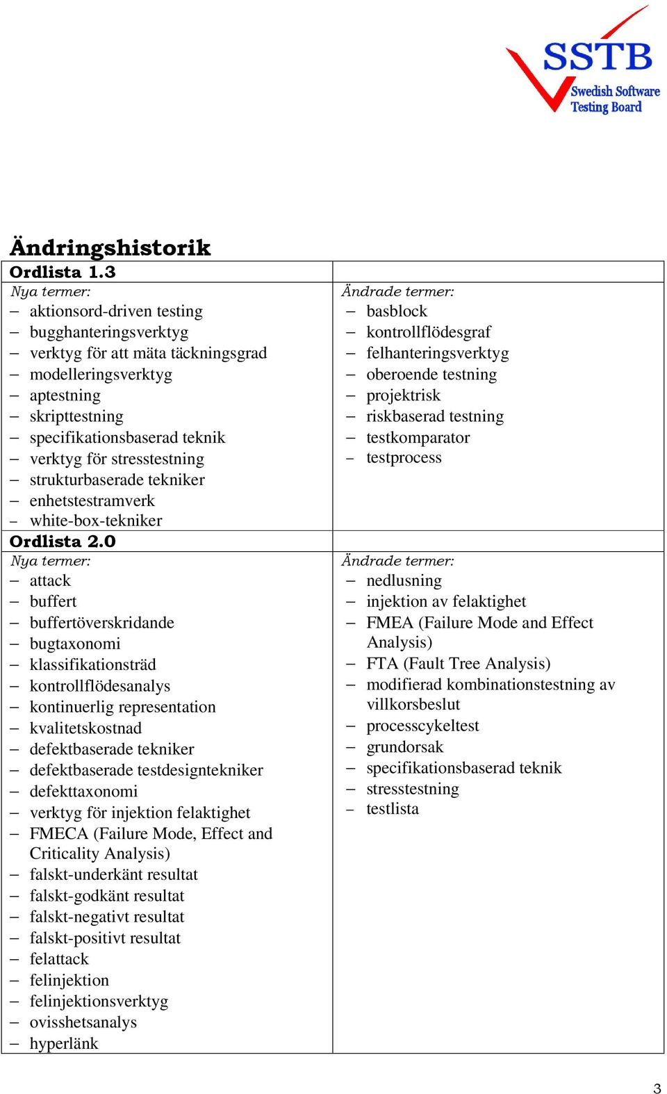 strukturbaserade tekniker enhetstestramverk white-box-tekniker Ordlista 2.