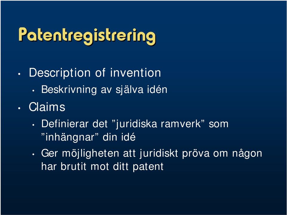 juridiska ramverk som inhängnar din idé Ger