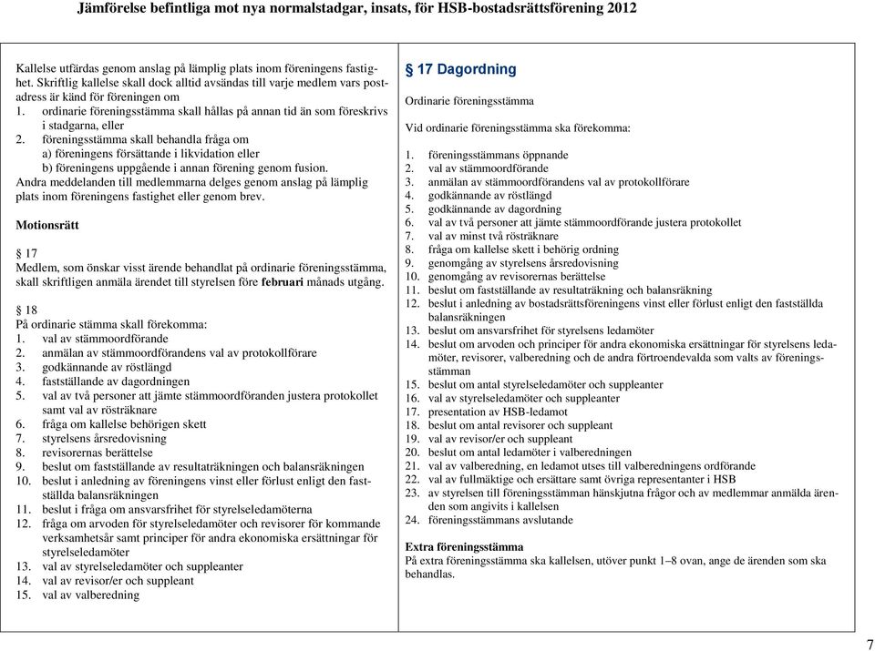föreningsstämma skall behandla fråga om a) föreningens försättande i likvidation eller b) föreningens uppgående i annan förening genom fusion.