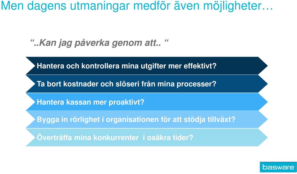 Ta bort kostnader och slöseri från mina processer?