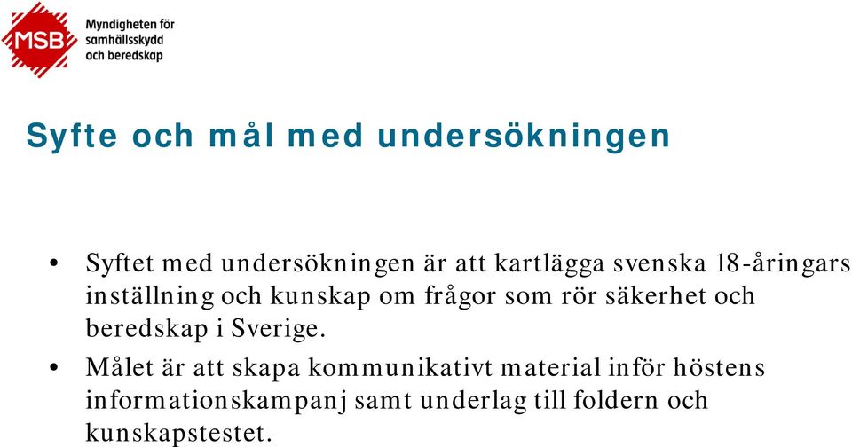 säkerhet och beredskap i Sverige.