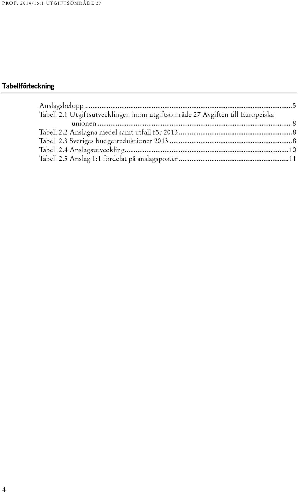 .. 8 Tabell 2.2 Anslagna medel samt utfall för 2013... 8 Tabell 2.3 Sveriges budgetreduktioner 2013.