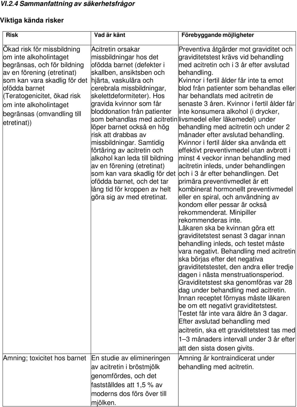 (defekter i skallben, ansiktsben och hjärta, vaskulära och cerebrala missbildningar, skelettdeformiteter).
