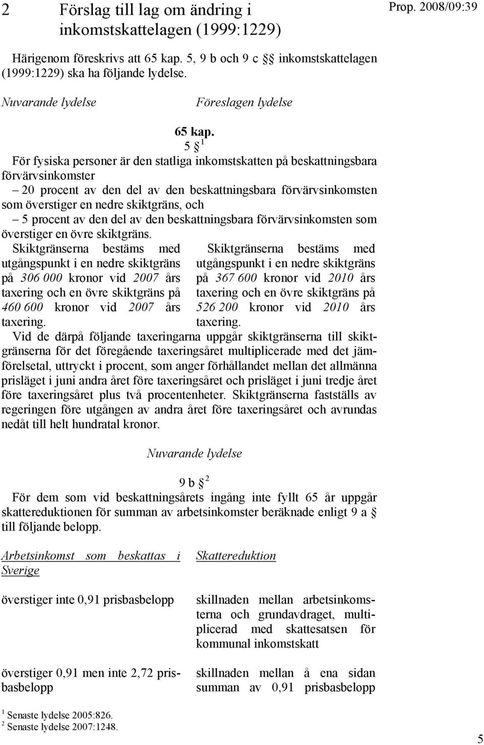 5 1 För fysiska personer är den statliga inkomstskatten på beskattningsbara förvärvsinkomster 20 procent av den del av den beskattningsbara förvärvsinkomsten som överstiger en nedre skiktgräns, och 5