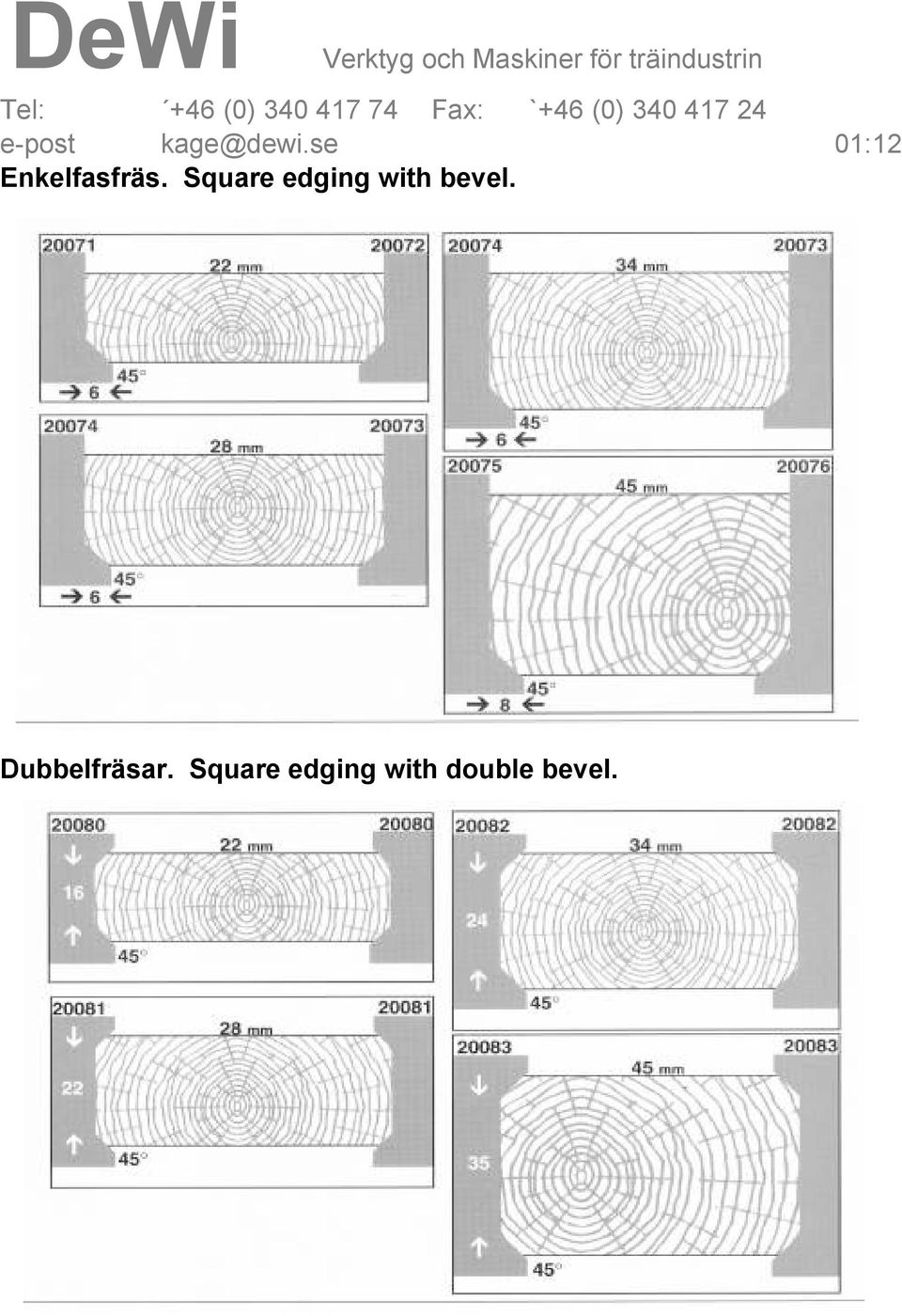 Square edging with bevel.
