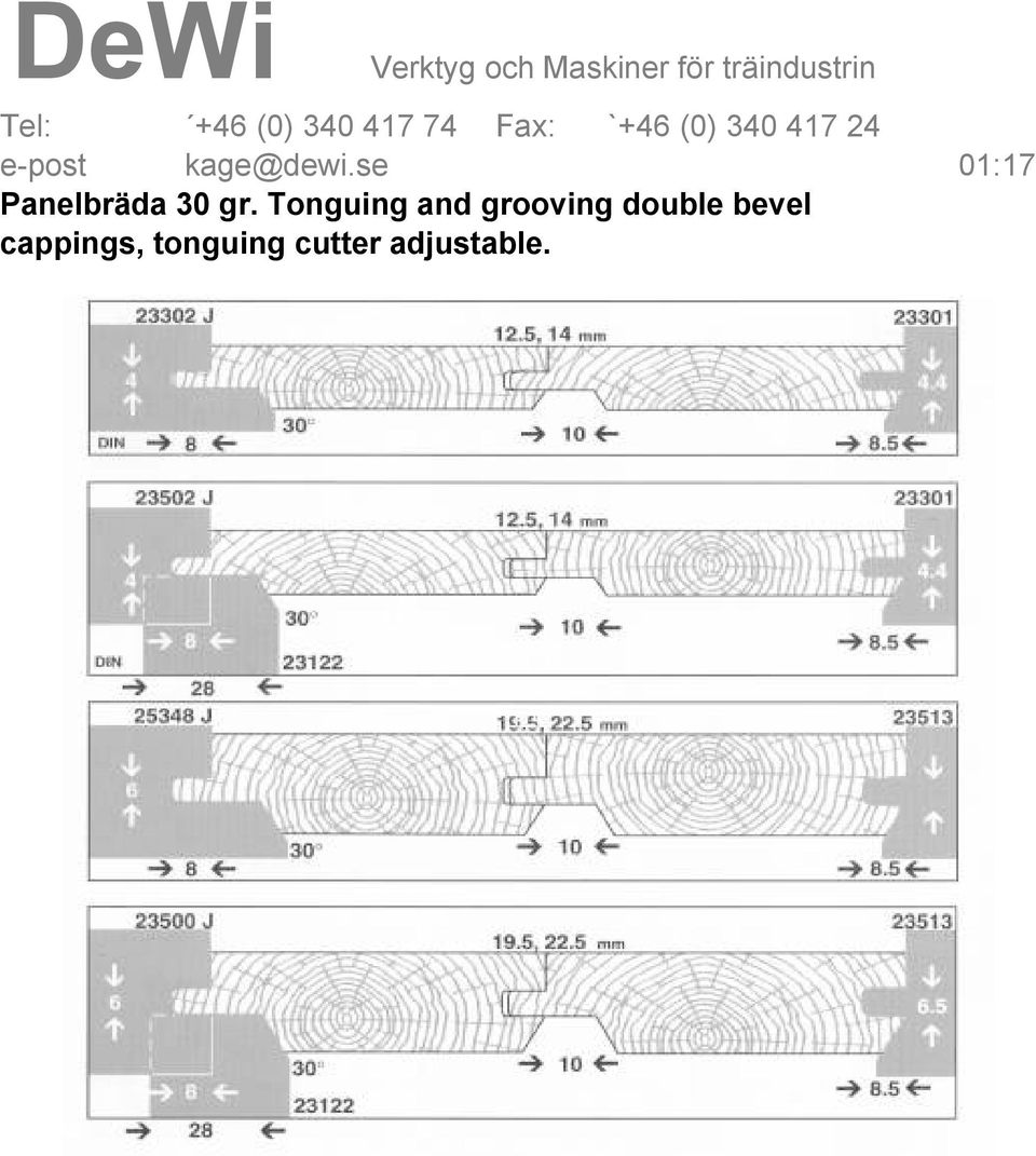 Tonguing and grooving double