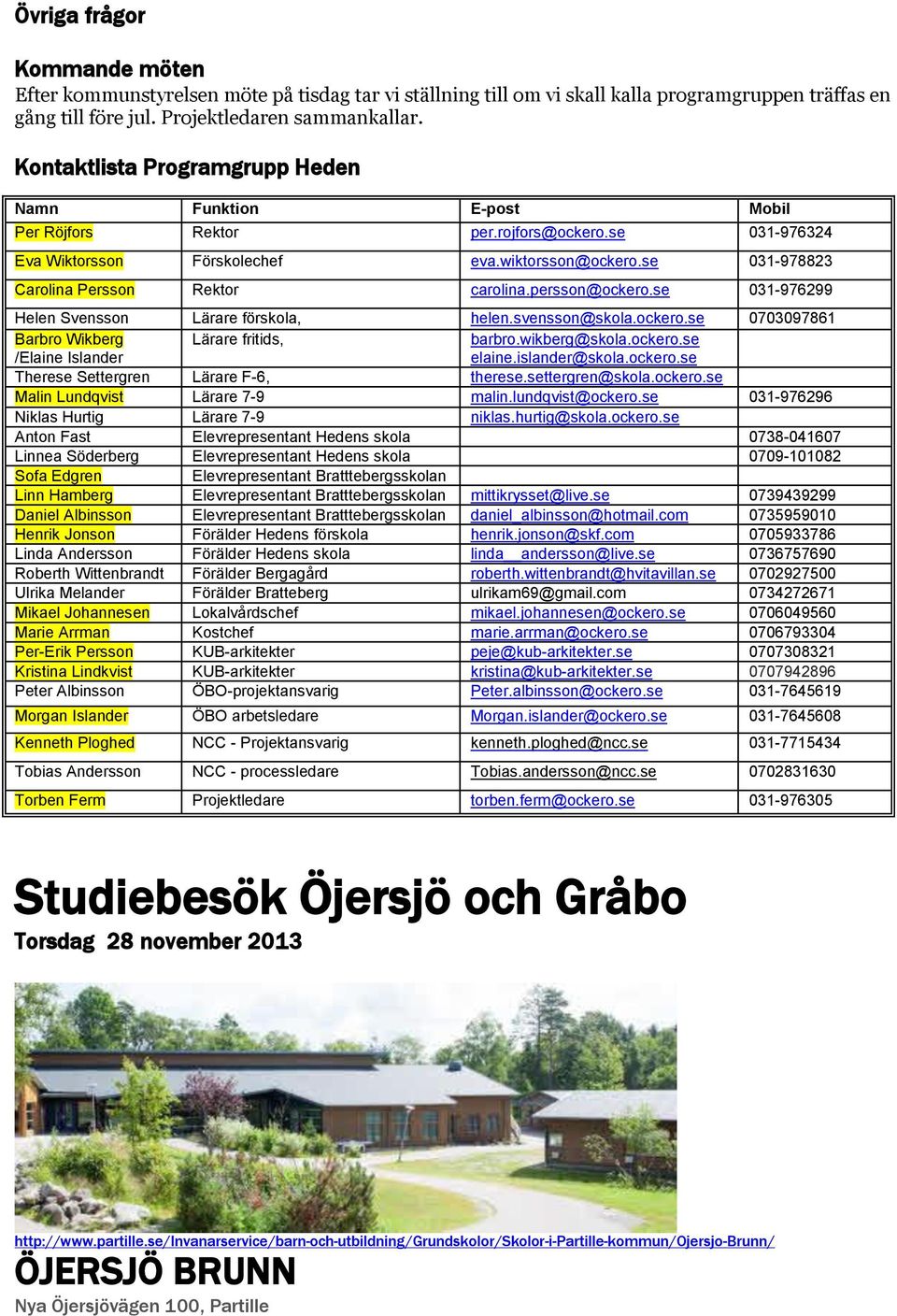 se 031-978823 Carolina Persson Rektor carolina.persson@ockero.se 031-976299 Helen Svensson Lärare förskola, helen.svensson@skola.ockero.se 0703097861 Barbro Wikberg /Elaine Islander Lärare fritids, barbro.