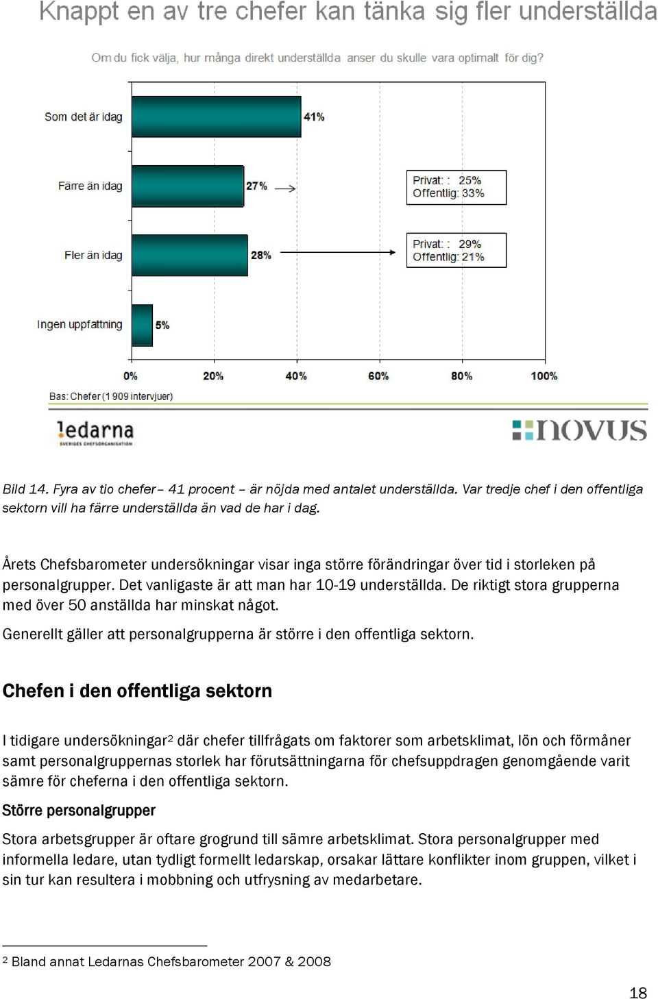 De riktigt stora grupperna med över 50 anställda har minskat något. Generellt gäller att personalgrupperna är större i den offentliga sektorn.