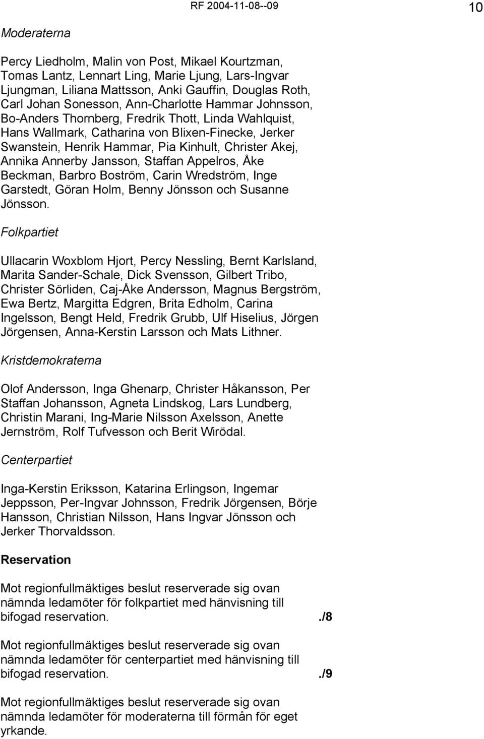 Akej, Annika Annerby Jansson, Staffan Appelros, Åke Beckman, Barbro Boström, Carin Wredström, Inge Garstedt, Göran Holm, Benny Jönsson och Susanne Jönsson.