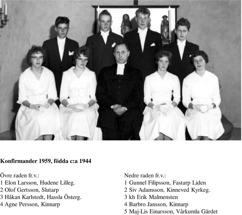 4 Agne Persson, Kinnarp 1 Gunnel Filipsson, Fastarp Liden 2 Siv Adamsson,