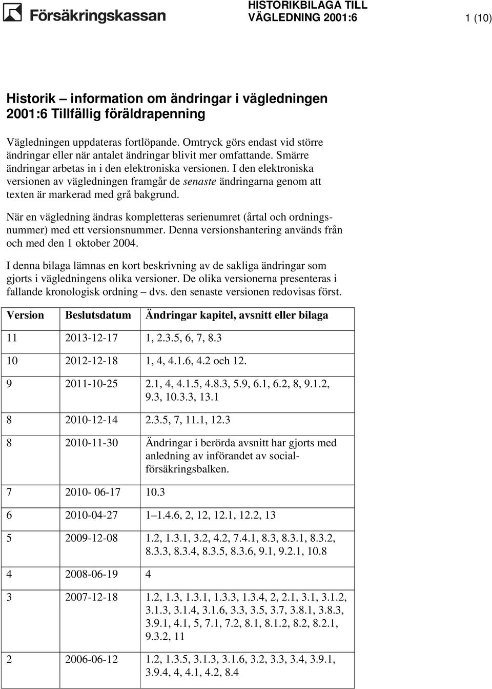 I den elektroniska versionen av vägledningen framgår de senaste ändringarna genom att texten är markerad med grå bakgrund.