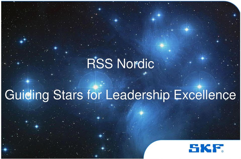 Nordic in OUR roles as leaders Guiding Stars for