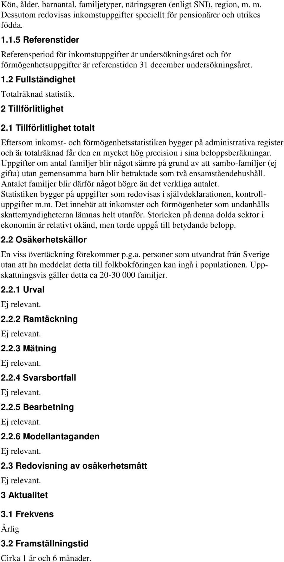 2 Tillförlitlighet 2.