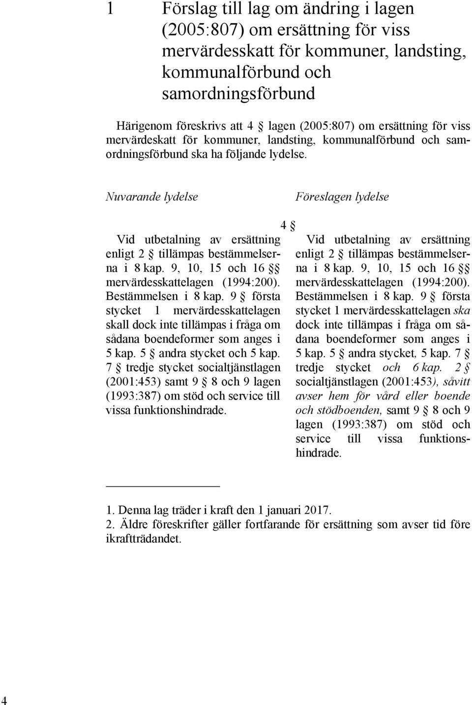 Nuvarande lydelse Föreslagen lydelse Vid utbetalning av ersättning enligt 2 tillämpas bestämmelserna i 8 kap. 9, 10, 15 och 16 mervärdesskattelagen (1994:200). Bestämmelsen i 8 kap.