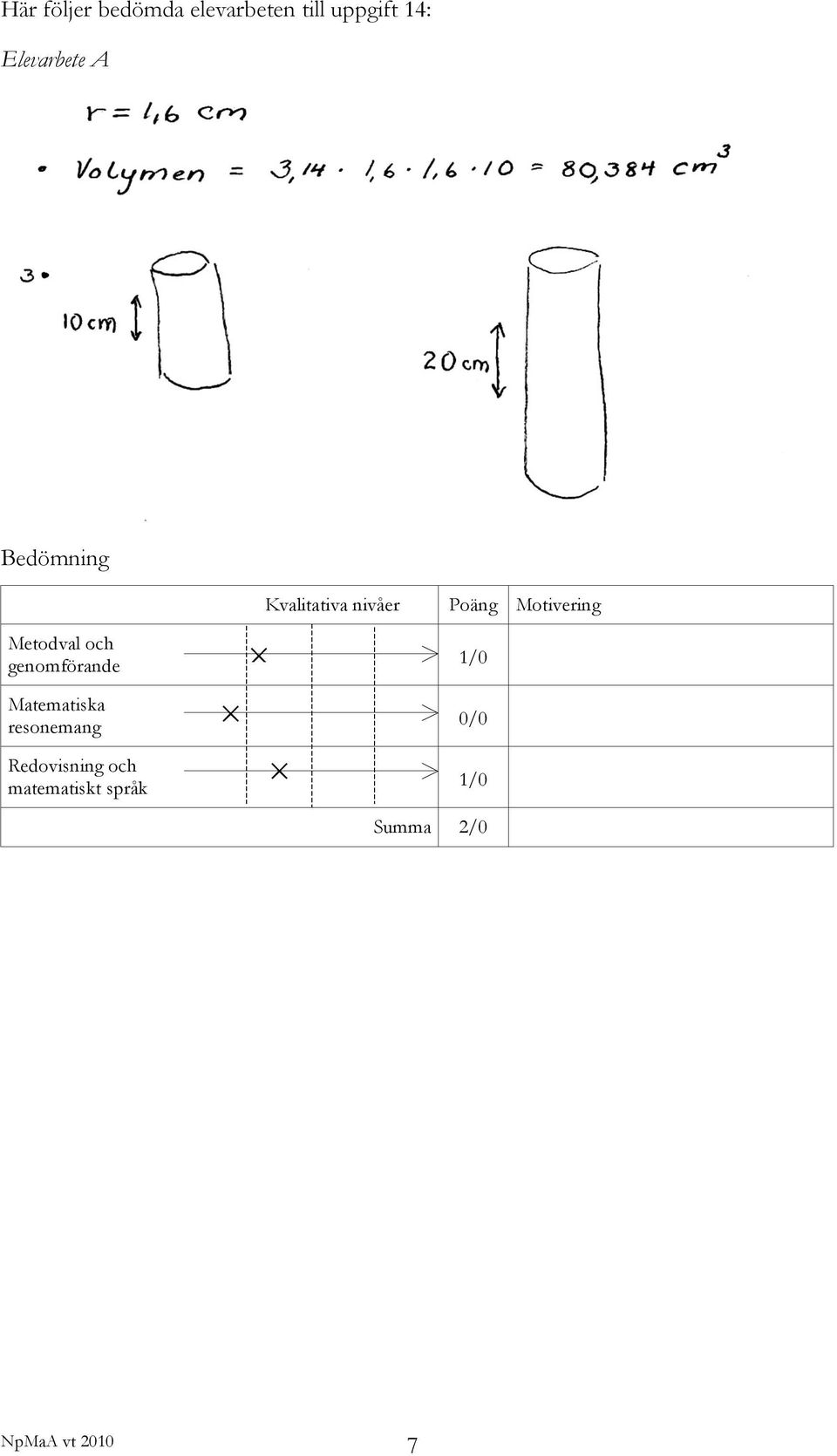 Matematiska resonemang Redovisning och matematiskt språk