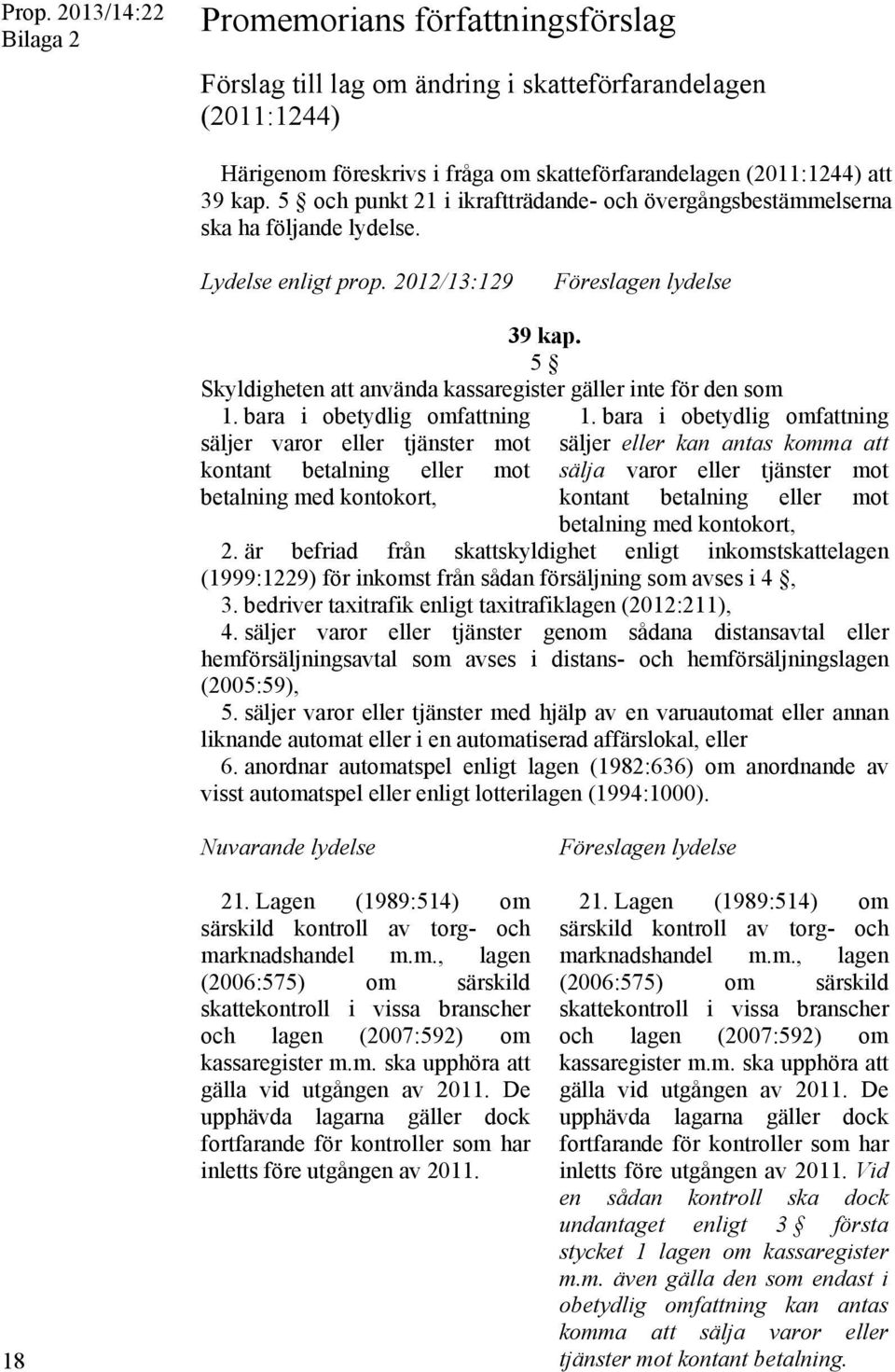 5 Skyldigheten att använda kassaregister gäller inte för den som 1. bara i obetydlig omfattning säljer varor eller tjänster mot kontant betalning eller mot betalning med kontokort, 1.