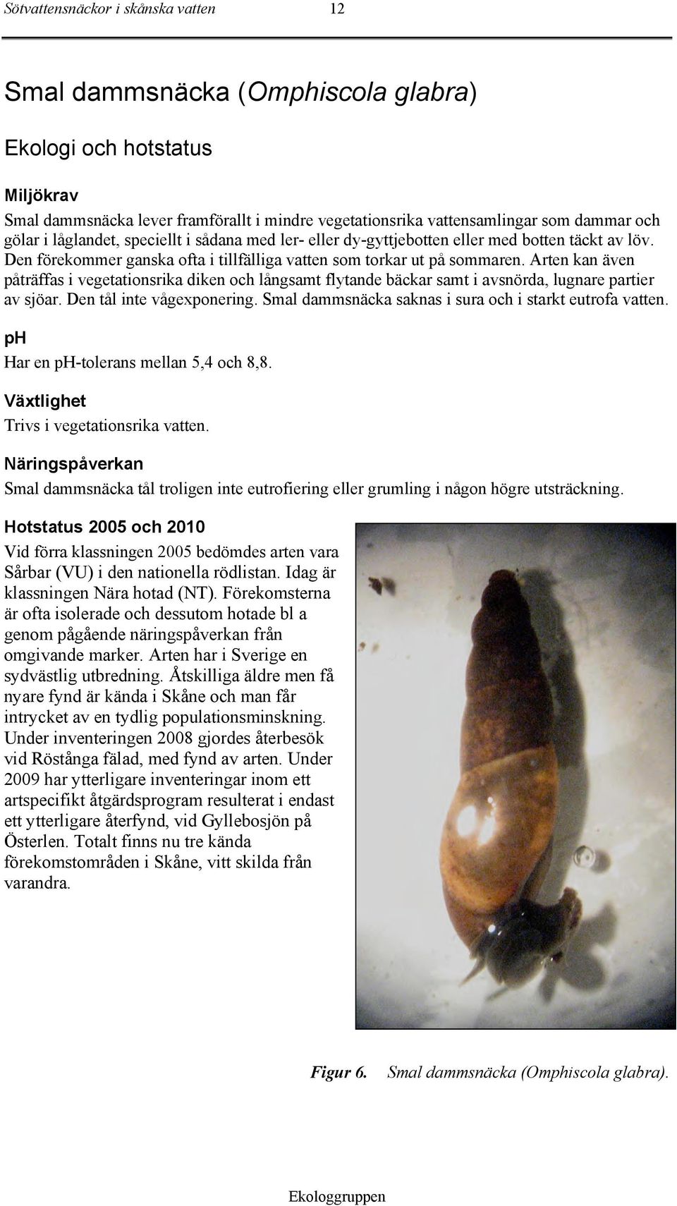 Arten kan även påträffas i vegetationsrika diken och långsamt flytande bäckar samt i avsnörda, lugnare partier av sjöar. Den tål inte vågexponering.