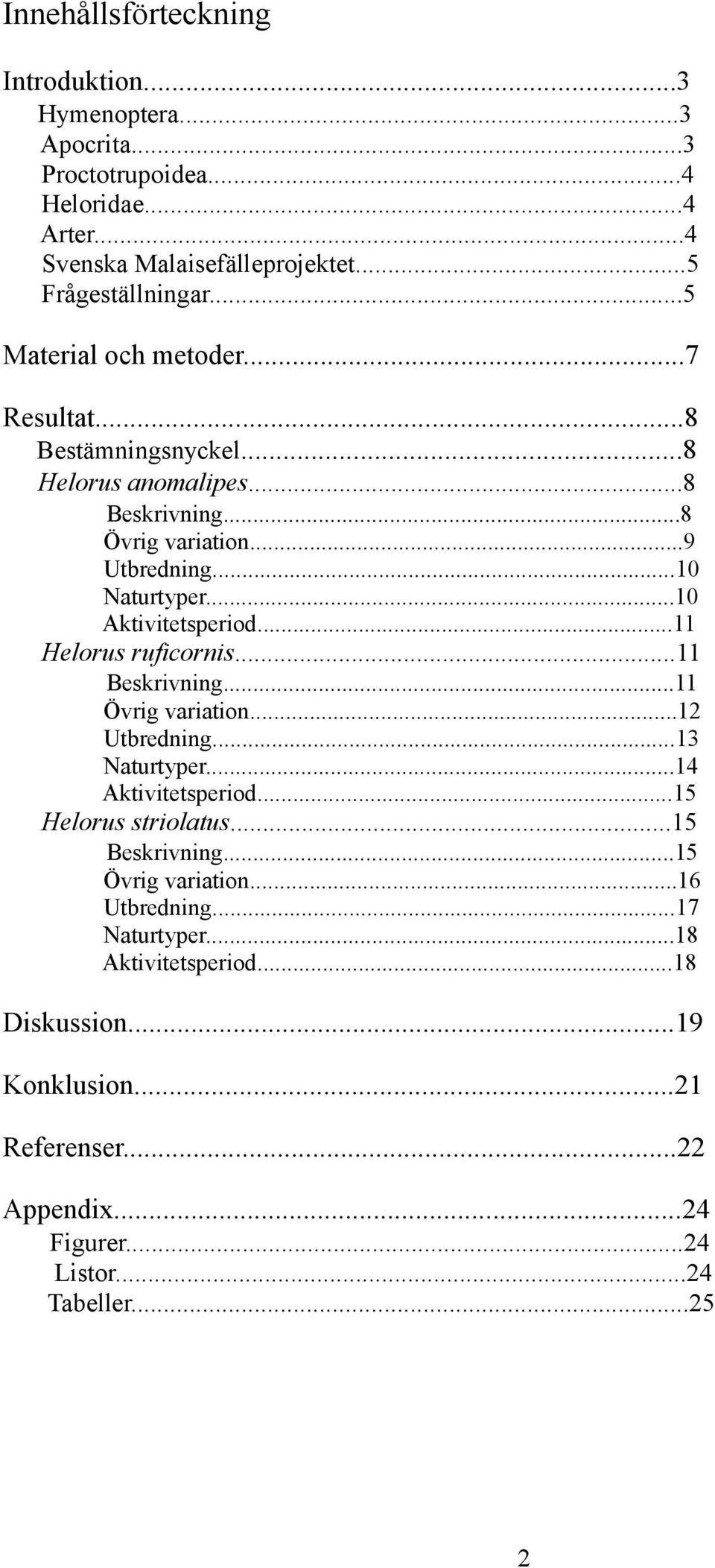 .. Aktivitetsperiod... Helorus ruficornis... Beskrivning... Övrig variation... Utbredning...3 Naturtyper...4 Aktivitetsperiod...5 Helorus striolatus.