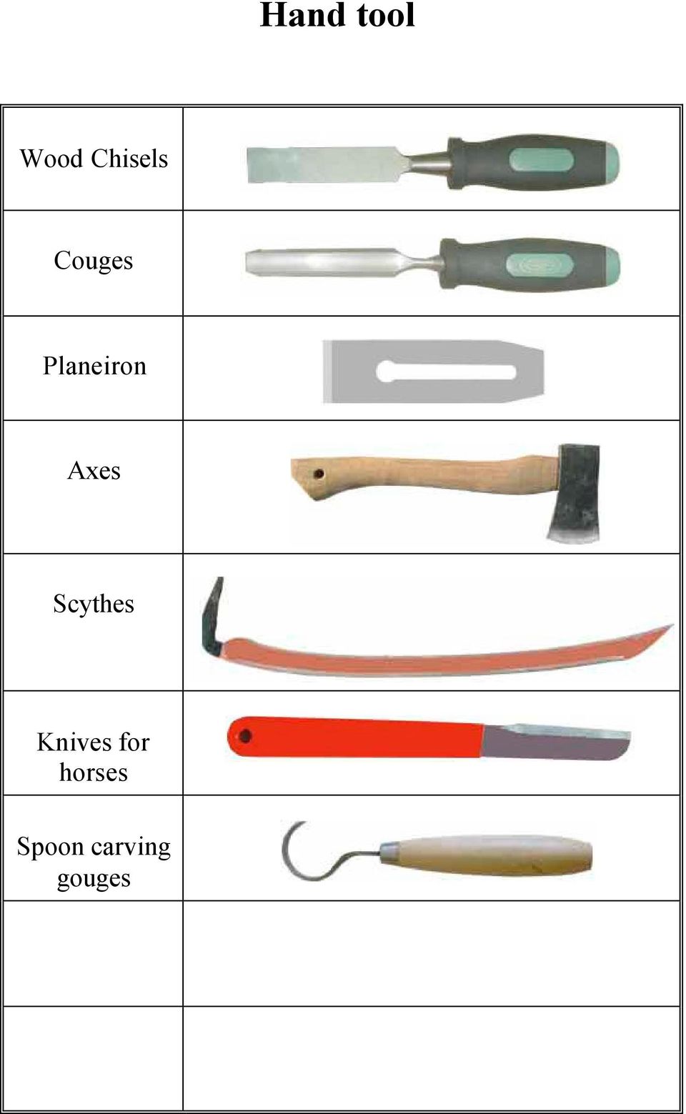 Scythes Knives for
