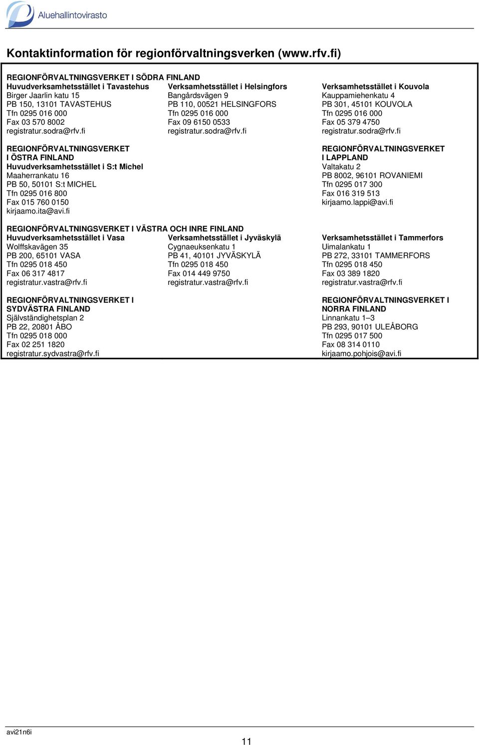 HELSINGFORS Tfn 0295 016 000 Tfn 0295 016 000 Fax 03 570 8002 Fax 09 6150 0533 registratur.sodra@rfv.