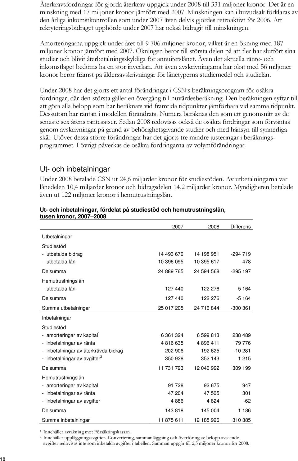 Att rekryteringsbidraget upphörde under 2007 har också bidragit till minskningen.