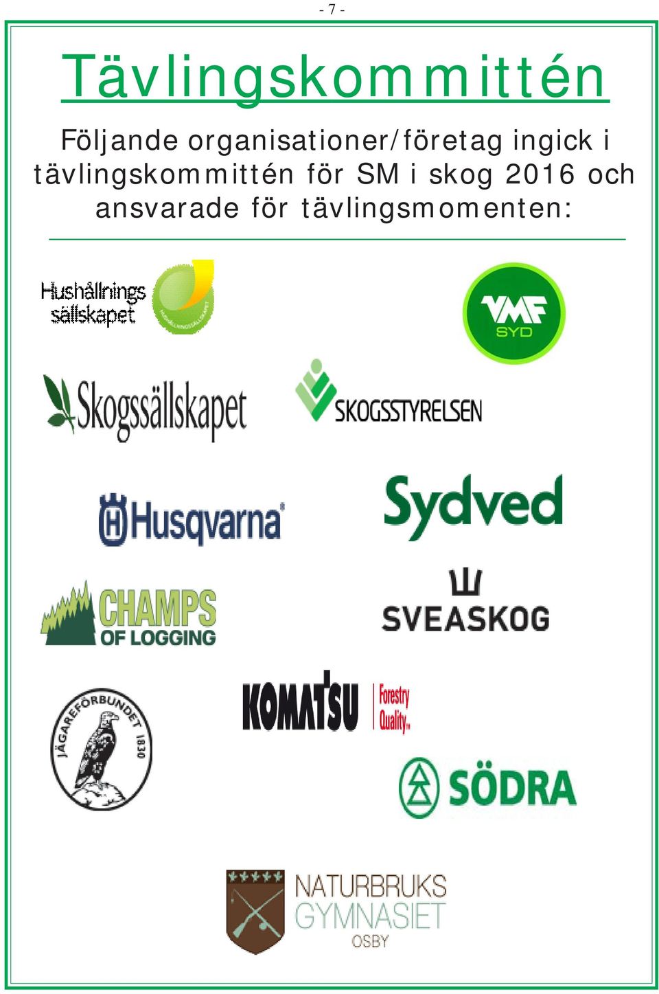 tävlingskommittén för SM i skog
