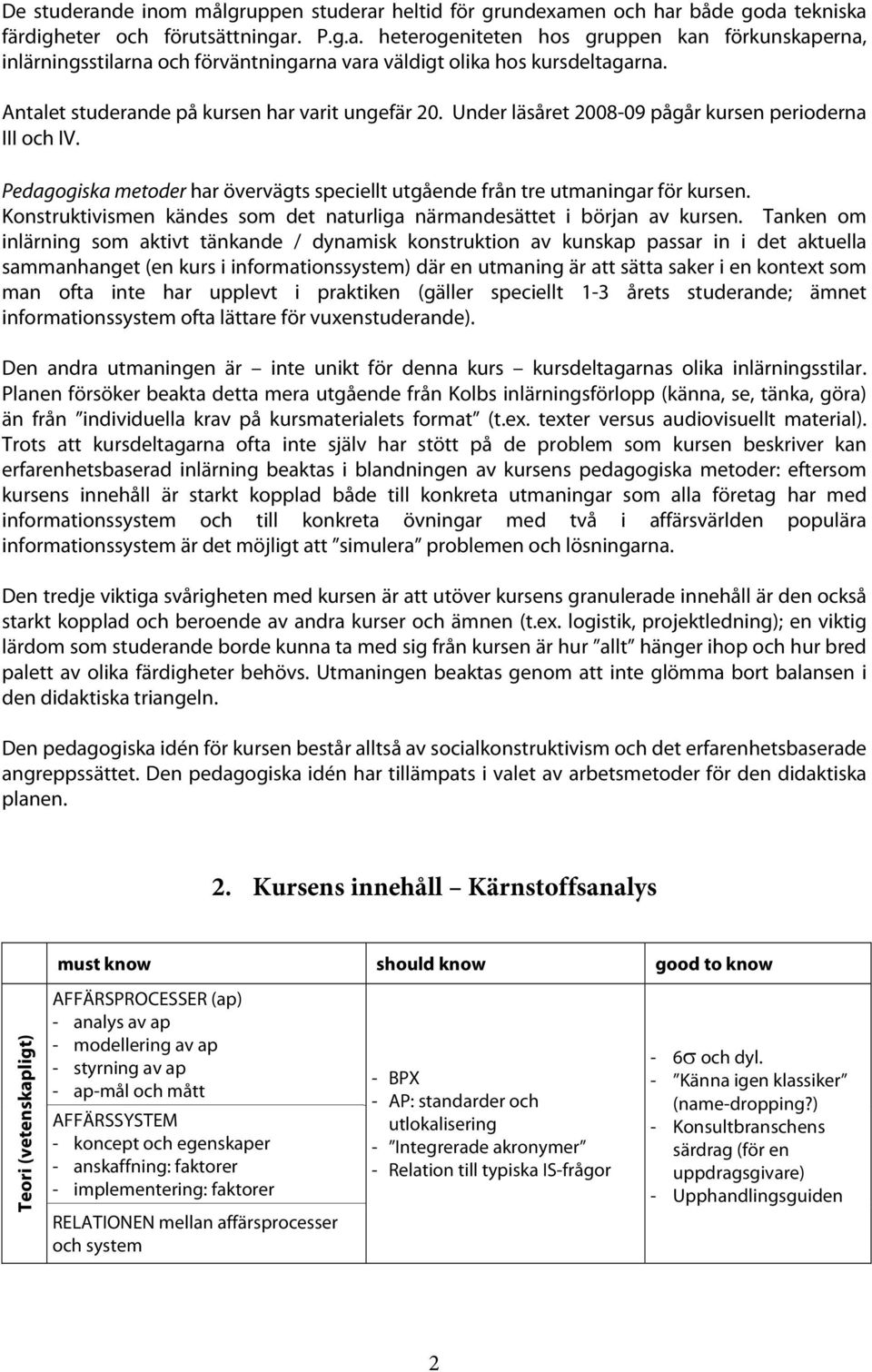Konstruktivismen kändes som det naturliga närmandesättet i början av kursen.