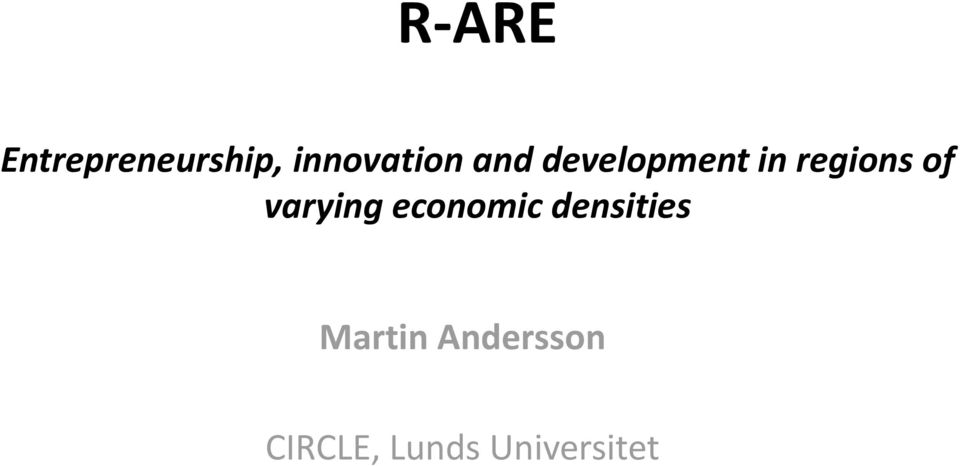 regions of varying economic