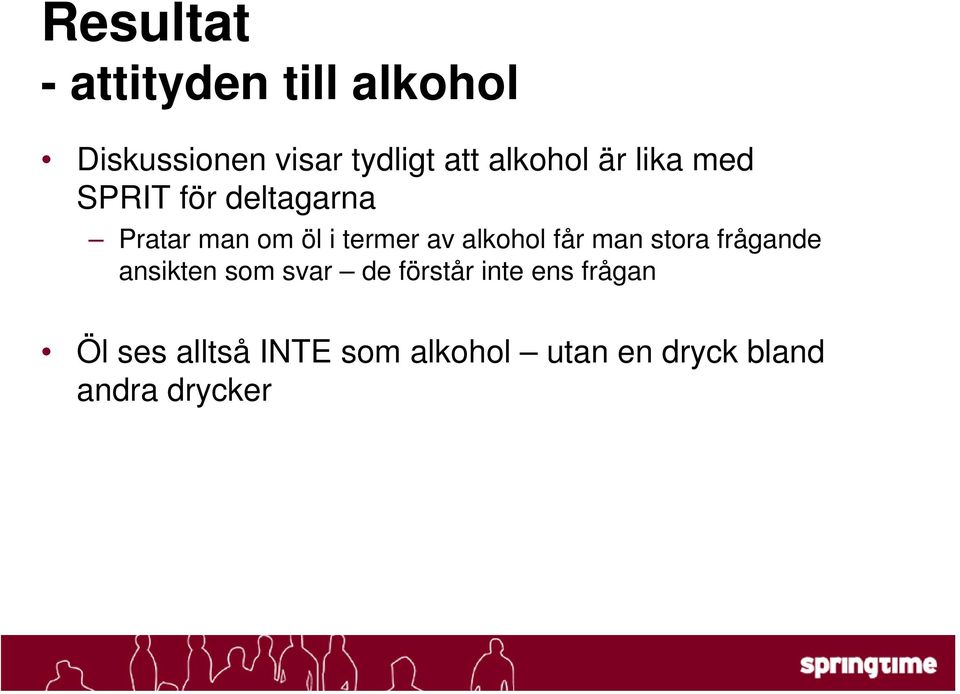 av alkohol får man stora frågande ansikten som svar de förstår inte