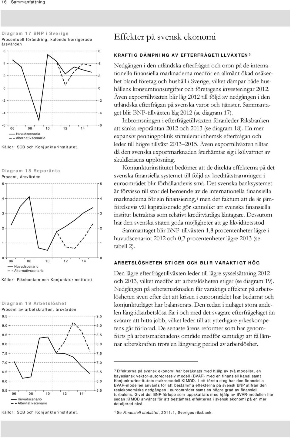 både hushållens konsumtionsutgifter och företagens investeringar. Även exporttillväxten blir låg till följd av nedgången i den utländska efterfrågan på svenska varor och tjänster.