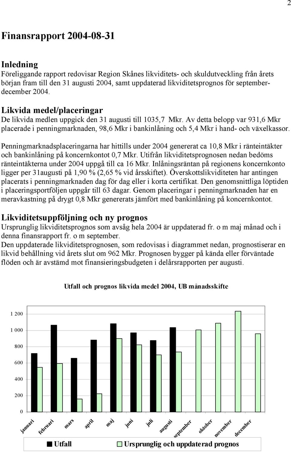 Av detta belopp var 931,6 Mkr placerade i penningmarknaden, 98,6 Mkr i bankinlåning och 5,4 Mkr i hand- och växelkassor.