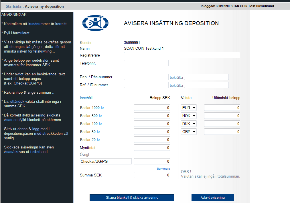 Registera din dagskassa via Nokas webcash Att registrera sin dagskassa i vår kundportal är enkelt, men för säkerhets skull kommer här en snabbguide. Du finner detta på vår hemsida www.nokas.