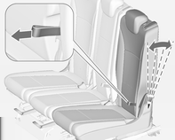 Stolar, säkerhetsfunktioner 47 9 Varning Sätena får endast flyttas till lounge-läge om sätena i den tredje stolsraden är tomma. Ryggstöd Ryggstödslutningen kan var för sig ändras i tre lägen.