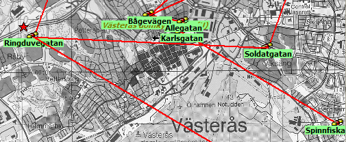 Som framgår av bilden ovan kommer vid zoomningsnivån 25 byarna Gammelgården och Innanbäcken i Nederkalix socken att ha namnen i varandra.