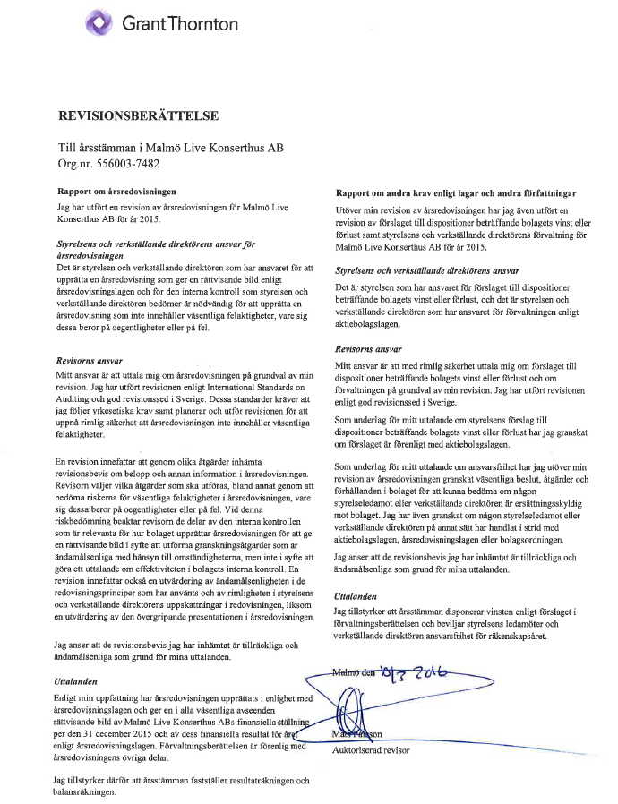 Årsredogörelse 2015 KOLL