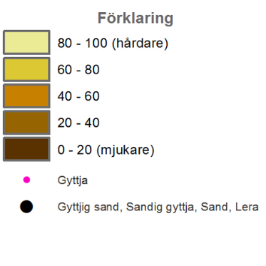 Bottenkartering DHI 2014). I denna studie togs ett stort antal sedimentprover med rörhämtare. Sedimentpropparna beskrevs och kemiska analyser genomfördes.