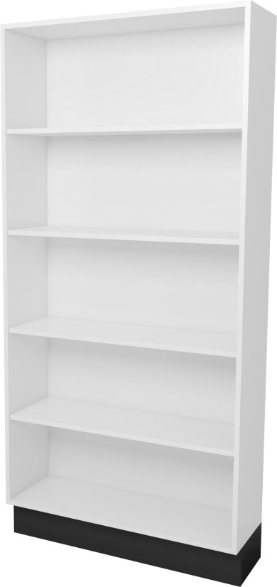 BOKHYLLOR X i artikelnumret står för materialet. Exempel: 742810-1-30100 = vit Standardsockel är mörkgrå som på bilden.