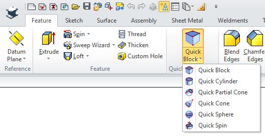 Fler Quick Shapes; Sphere och Spin (rotationsformer) som