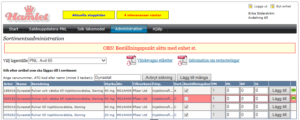 Manual Hamlet 1.6 Sidan 62 av 79 Under sökrutan finns en filtreringsfunktion med fyra rutor med olika färg som går att bocka i eller ur. Alla fyra rutor är förbockade från start.