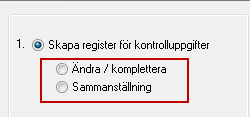 fel ackumulator för någon ruta, kan du ta bort kontrolluppgiftsregistret genom att skapa ett nytt.