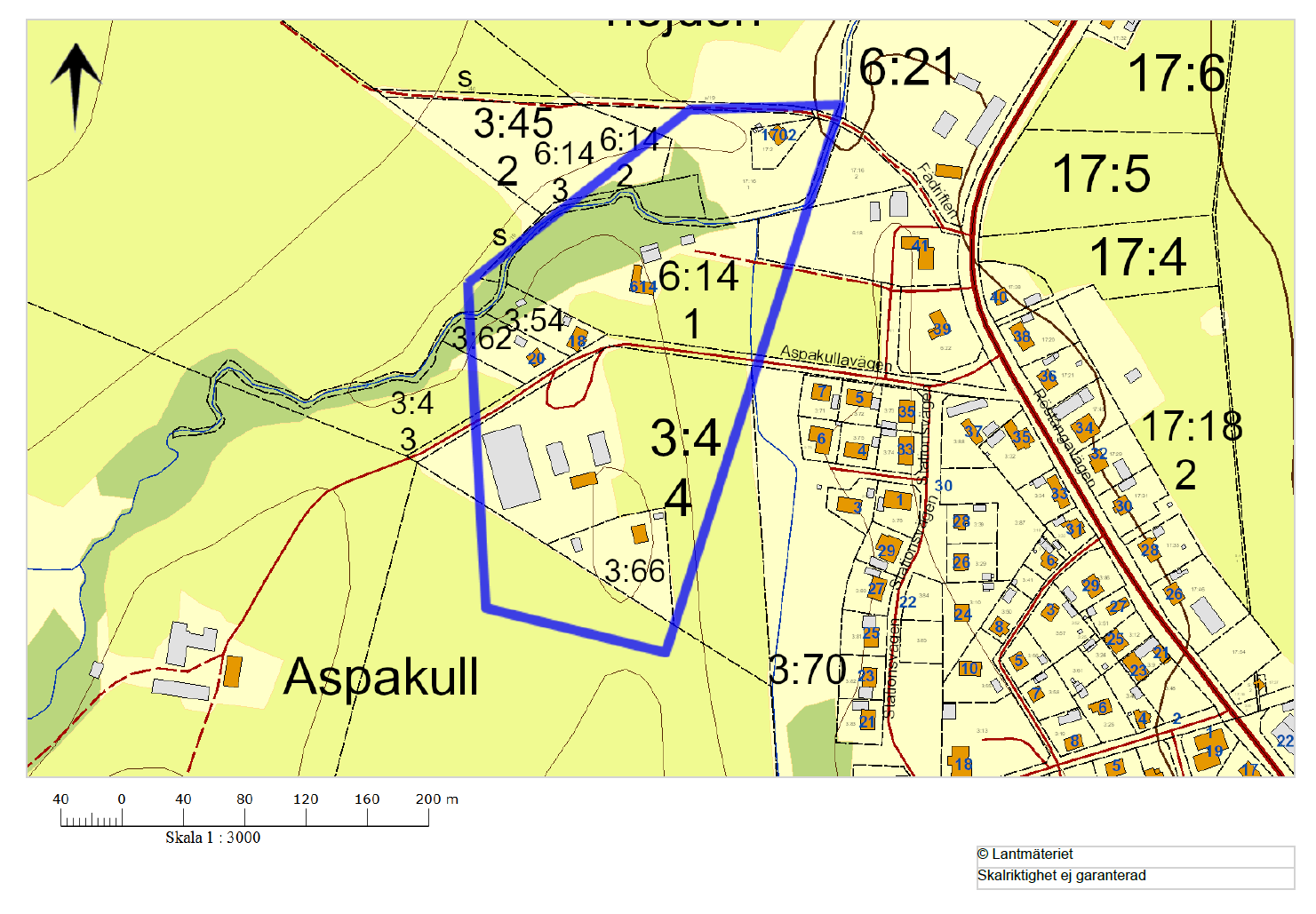 2.2 Aspakull Översiktskarta över utredningsområdet Aspakull (observera att markerat område är ett utredningsområde, ett eventuellt framtida verksamhetsområde kan