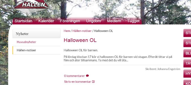 Sedan gör du precis likadant som en huvudnyhet förutom att du inte ska skriva något i ingressen. Detta pga att det blir för mycket text till höger och det kommer inte se bra ut.