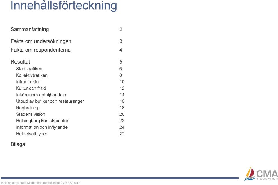Utbud av butiker och restauranger 16 Renhållning 18 Stadens vision 20 Helsingborg kontaktcenter 22