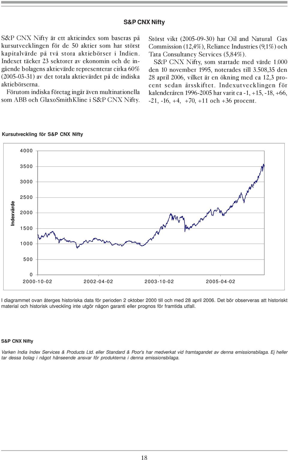 Förutom indiska företag ingår även multinationella som ABB och GlaxoSmithKline i S&P CNX Nifty.