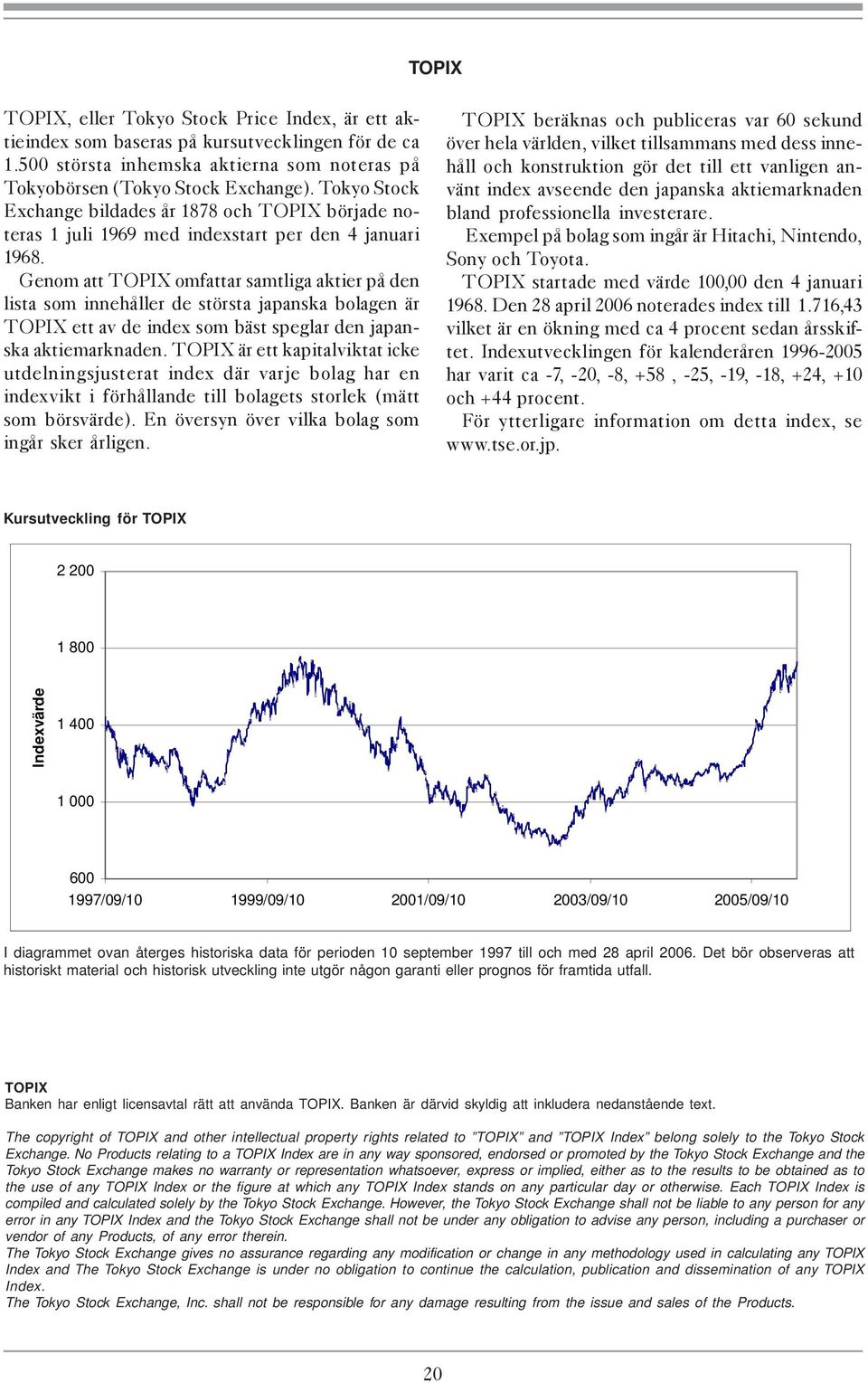 Genom att TOPIX omfattar samtliga aktier på den lista som innehåller de största japanska bolagen är TOPIX ett av de index som bäst speglar den japanska aktiemarknaden.