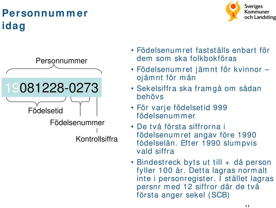 födelsenummer De två första siffrorna i födelsenumret angav före 1990 födelselän.